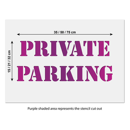 CraftStar Private Parking Stencil size guide