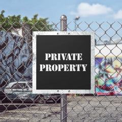 CraftStar Private Property Stencil spray painted on sign