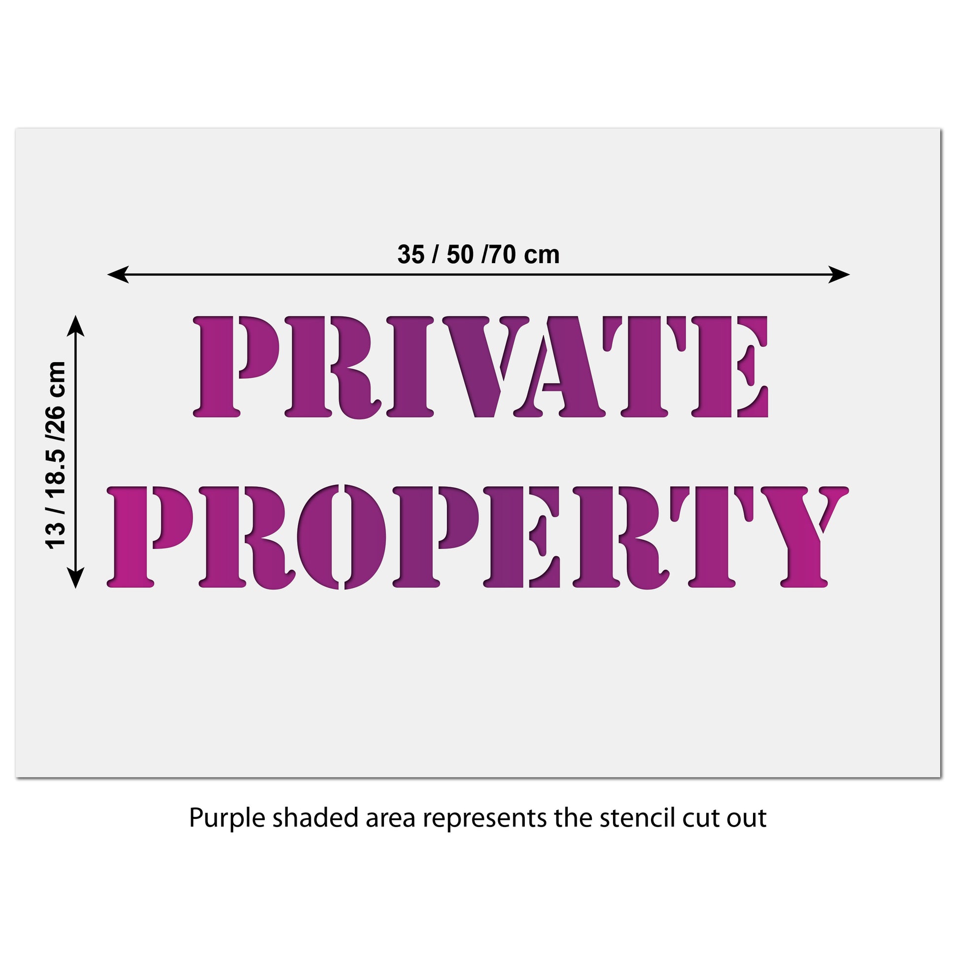 CraftStar Private Property Stencil size guide