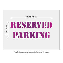 CraftStar reserved parking stencil size guide
