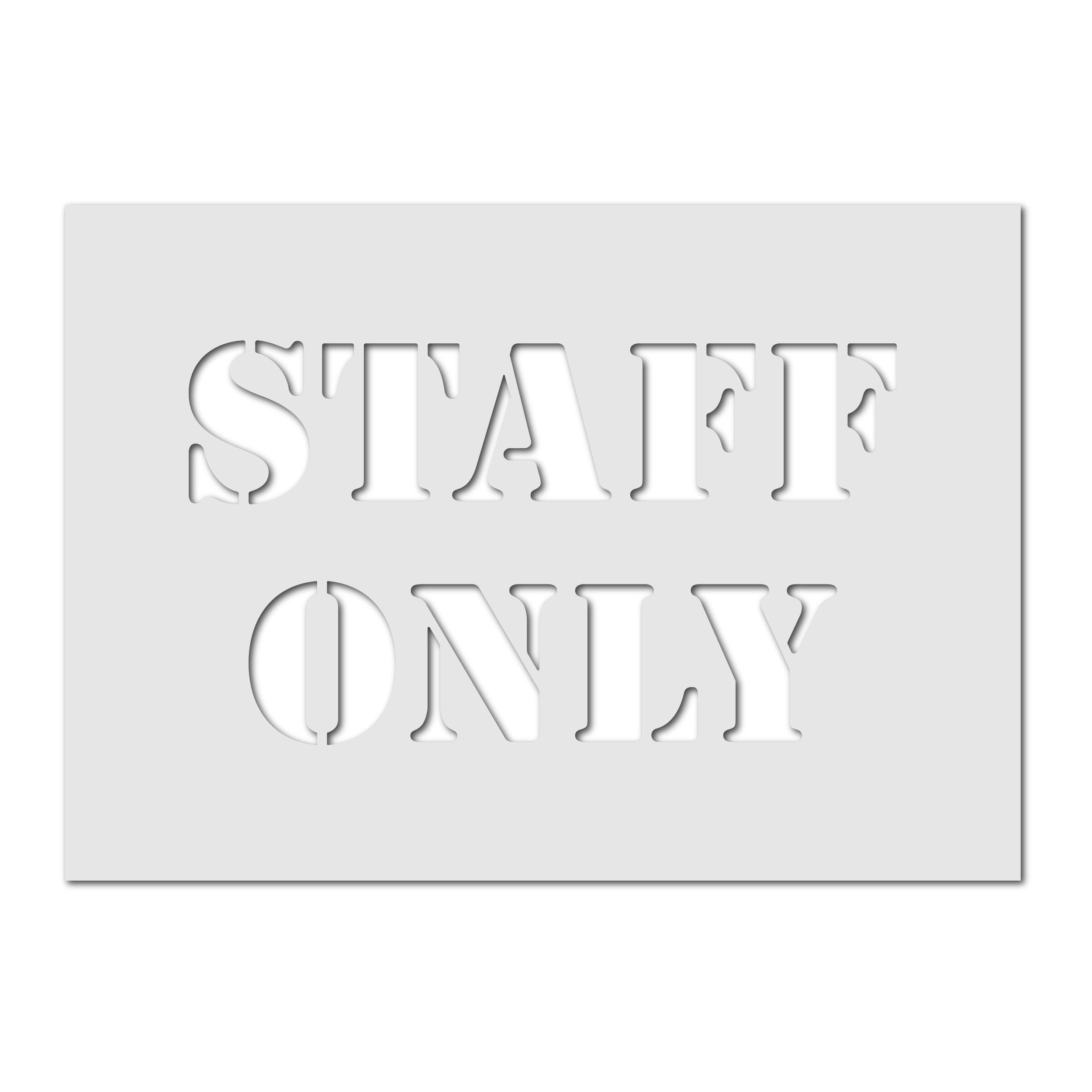 Staff Only Sign Stencil - Staff Only Template | CraftStar