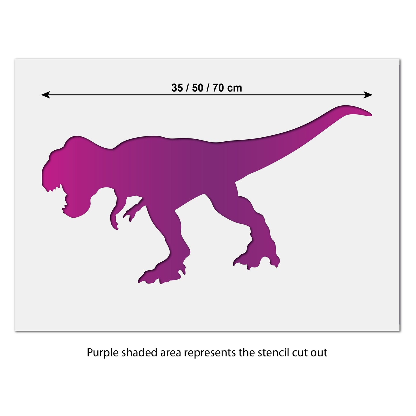 T Rex Stencil Size Information