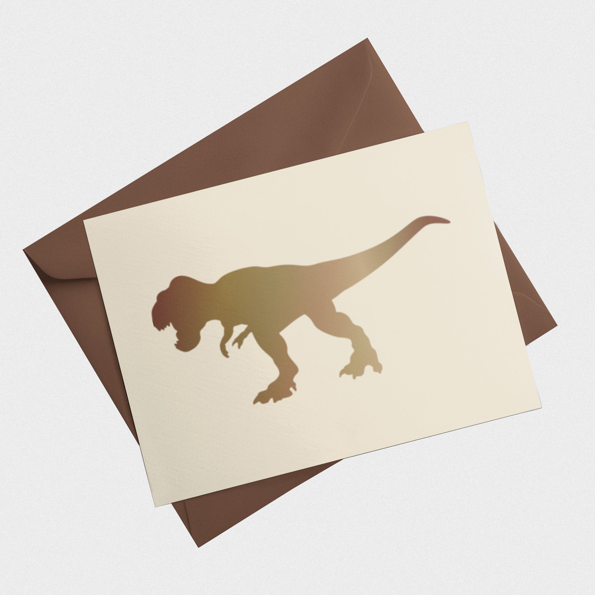 T Rex dionasaur stencil used to make card