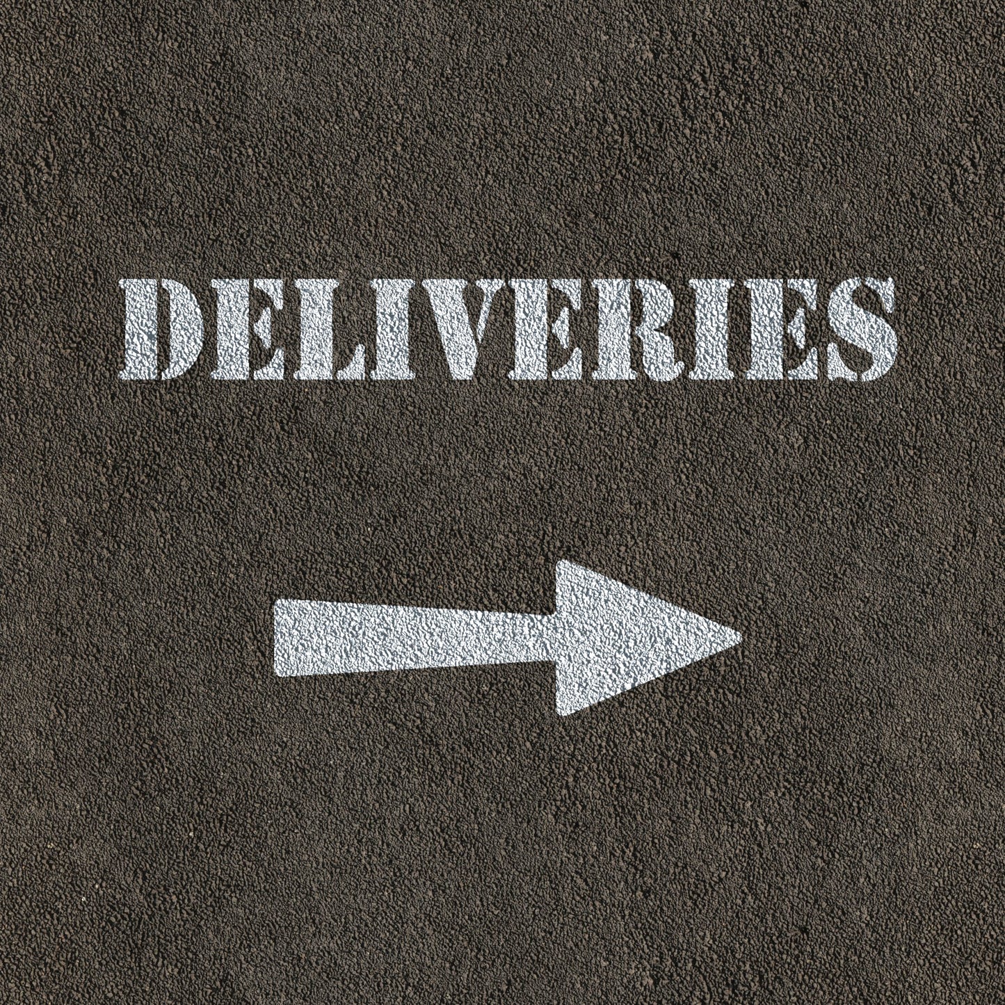 Deliveries Stencil Sprayed on Road Surface