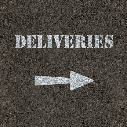 Deliveries Stencil Sprayed on Road Surface