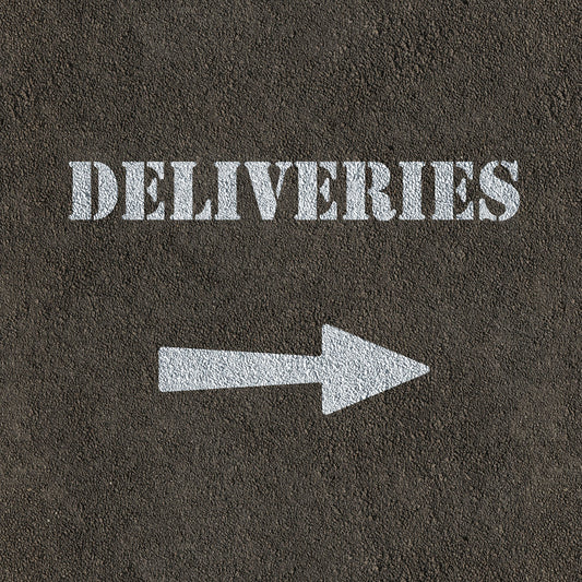 Deliveries Stencil Sprayed on Road Surface
