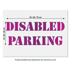 Disabled Parking Sign Stencil - Large Disabled Parking Text Template