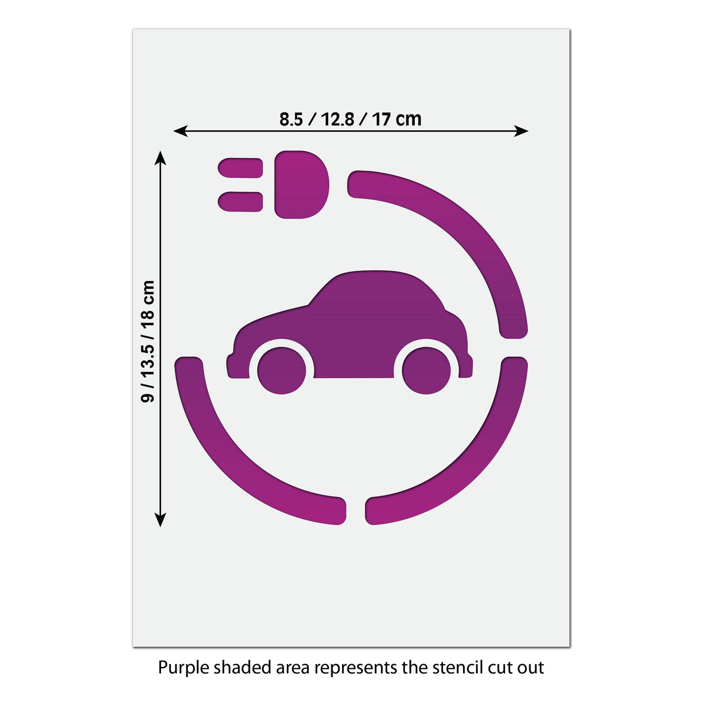 Electric Vehicle Charging Icon Stencil - EV Parking Craft Stencil Template