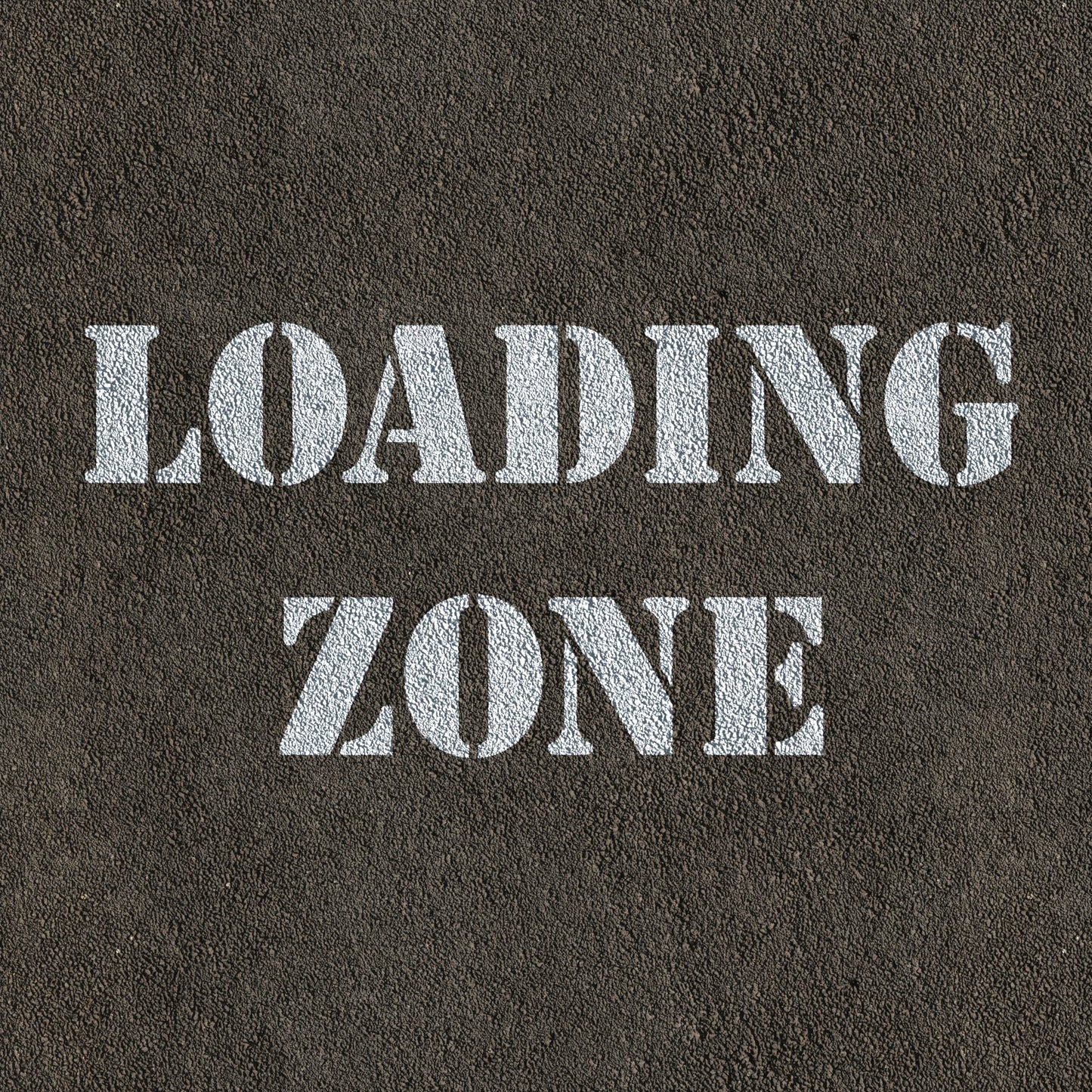 Loading Zone Stencil Spray Painted on Road Surface