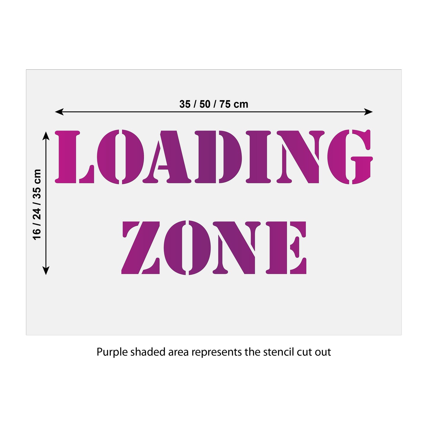 Loading Zone Stencil Size Guide