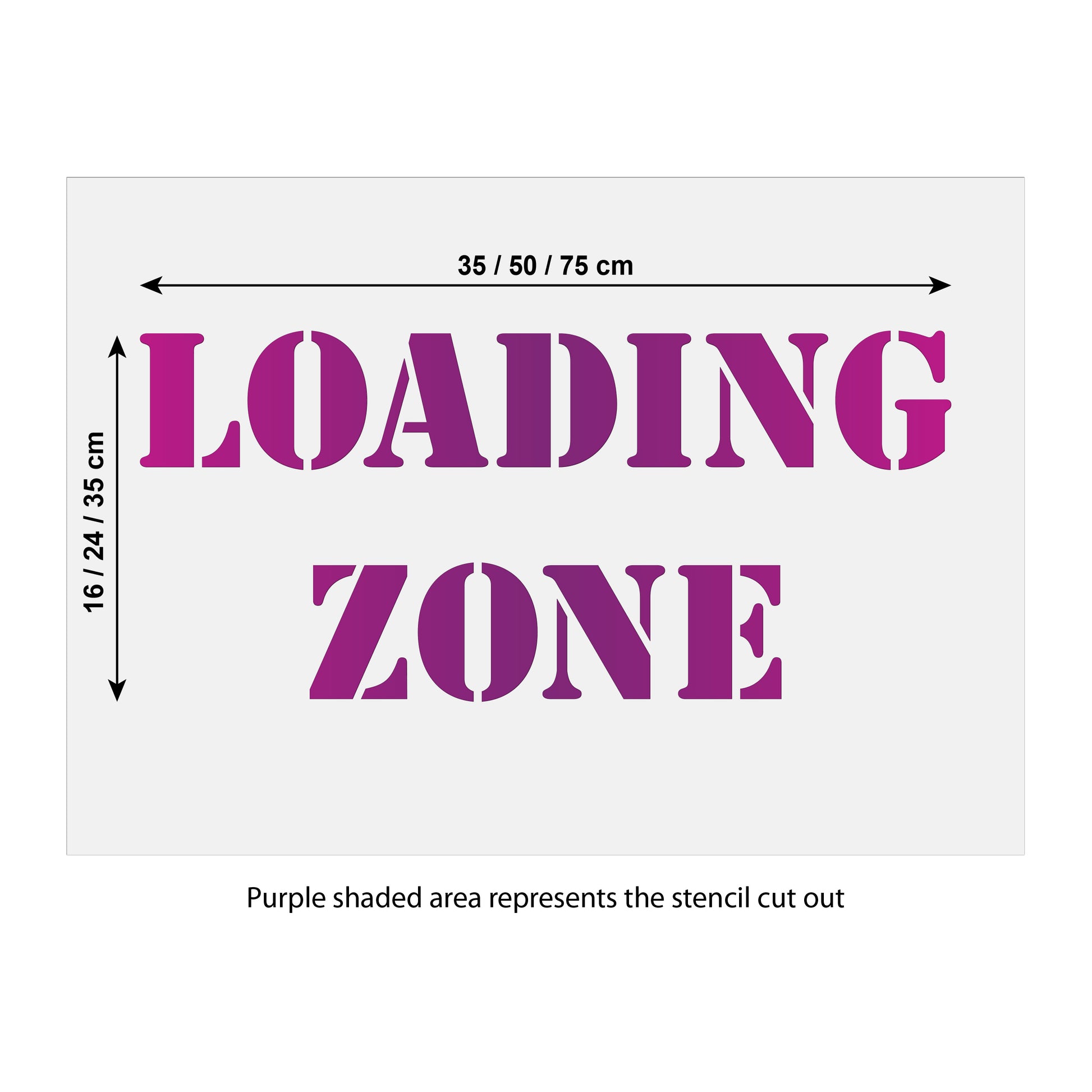 Loading Zone Stencil Size Guide