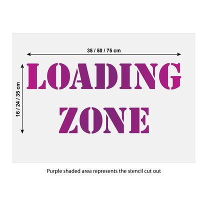 Loading Zone Stencil Size Guide