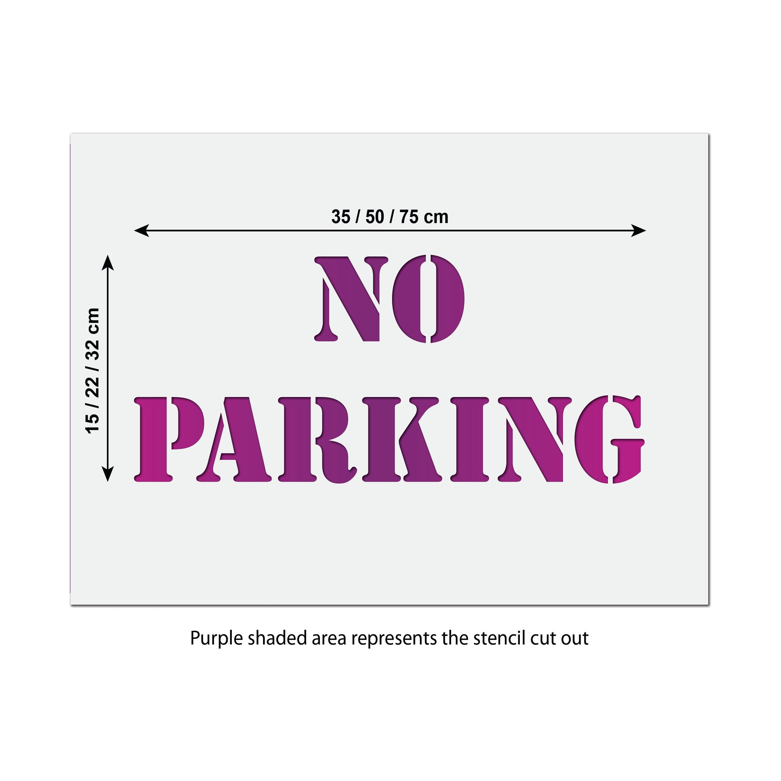 No Parking Sign Stencil - Large No Parking Text Template