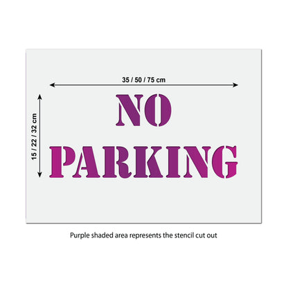 No Parking Sign Stencil - Large No Parking Text Template