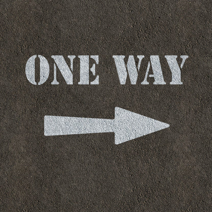 One Way Sign Stencil - Large One Way with Arrow Template
