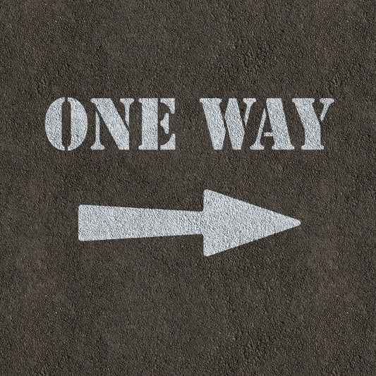 One Way Sign Stencil - Large One Way with Arrow Template