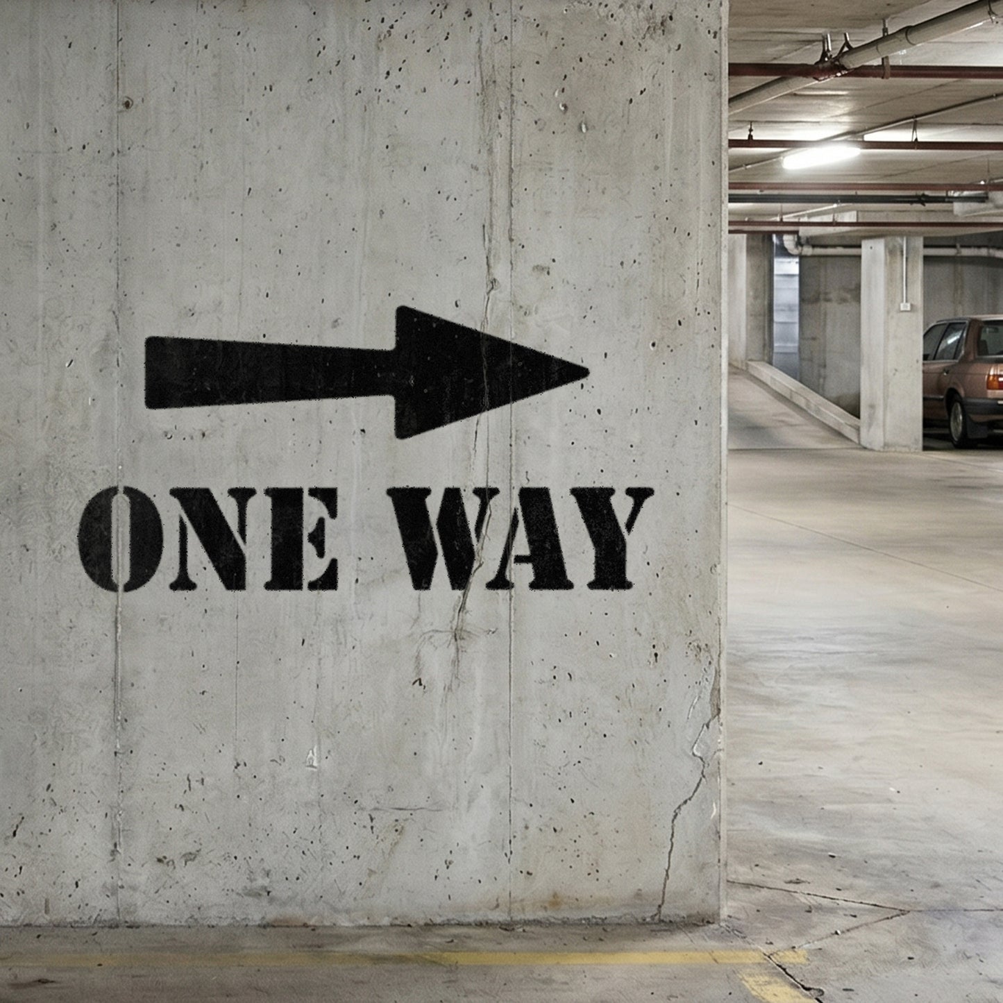 One Way Sign Stencil - Large One Way with Arrow Template