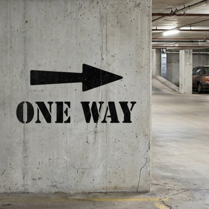 One Way Sign Stencil - Large One Way with Arrow Template