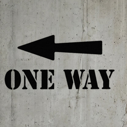 One Way Sign Stencil - Large One Way with Arrow Template
