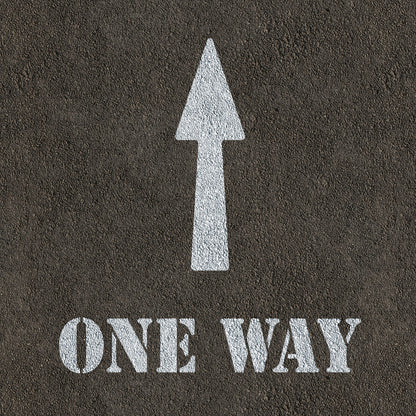 One Way Sign Stencil - Large One Way with Arrow Template