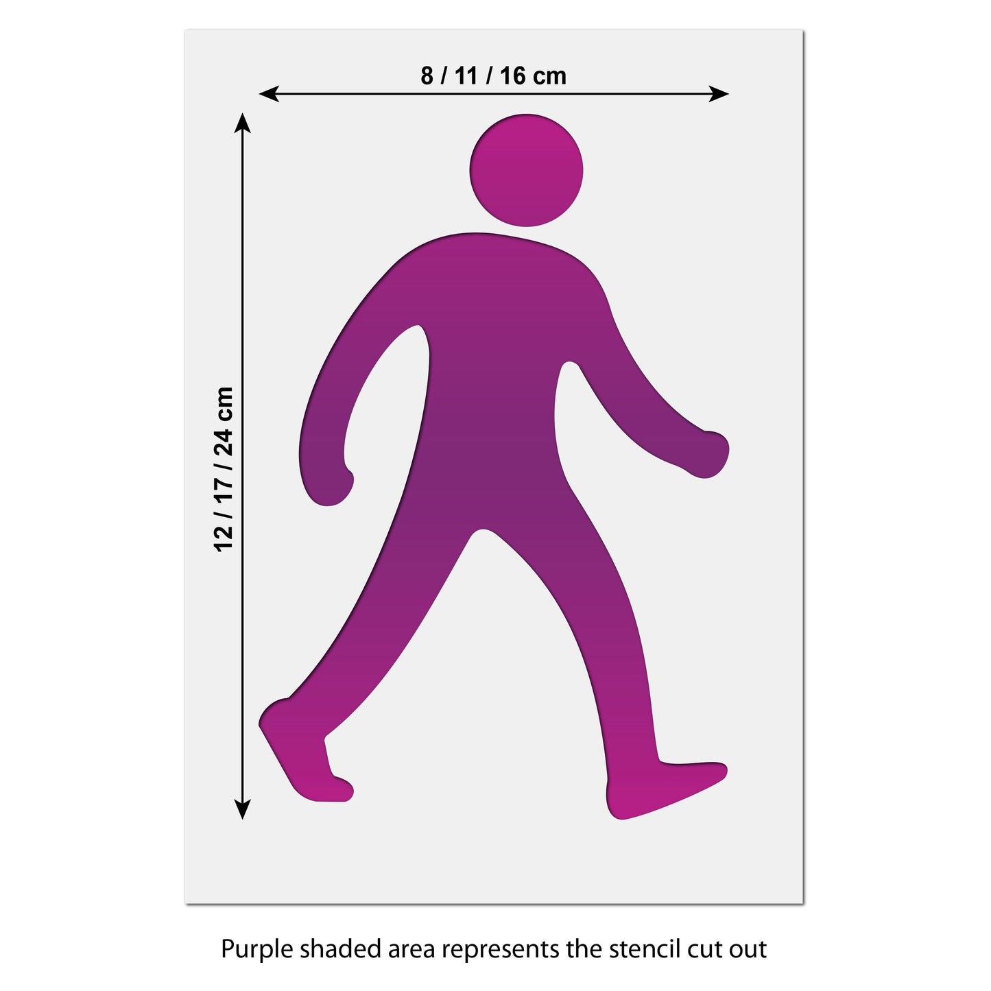 Pedestrian Sign Stencil by CraftStar size guide