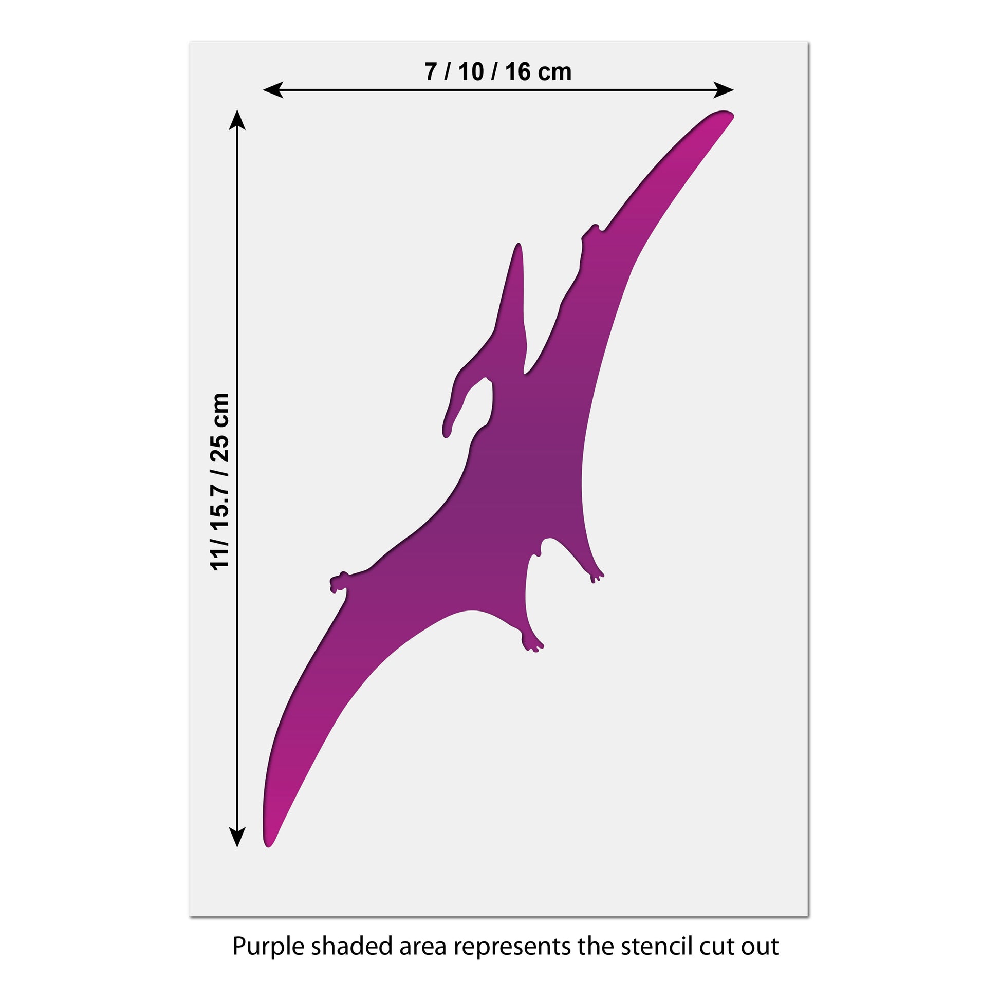 Pterodactyl craft stencil size guide