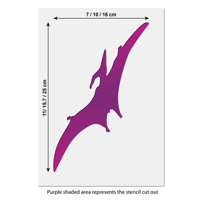 Pterodactyl craft stencil size guide