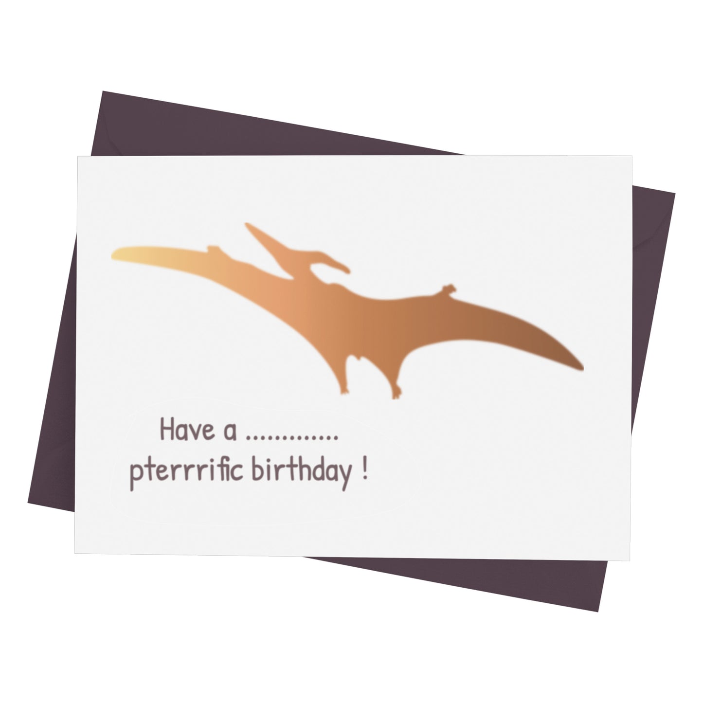 Pterodactyl craft stencil used to make card