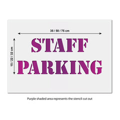 Staff Parking Sign Stencil - Large Staff Parking Text Template