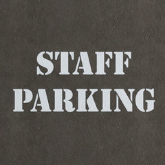 Staff Parking Sign Stencil - Large Staff Parking Text Template
