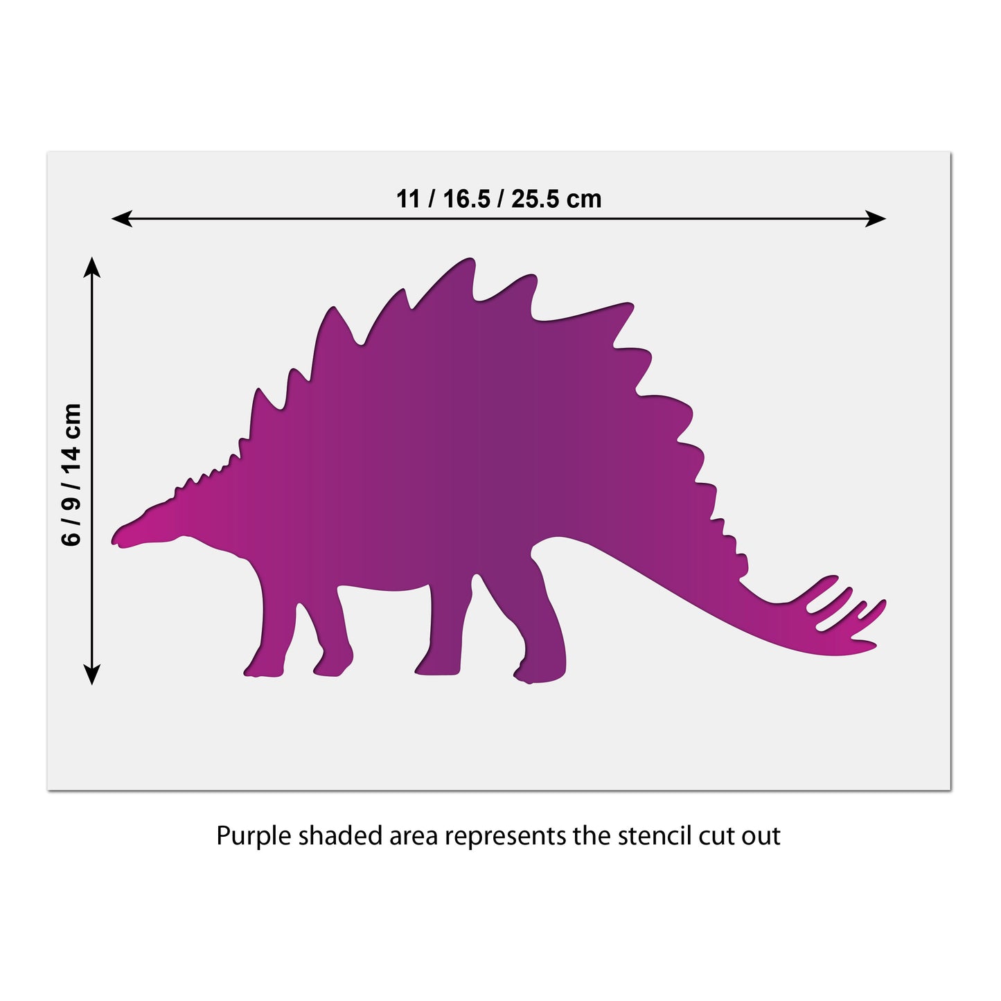 CraftStar Stegosaurus stencil template size guide