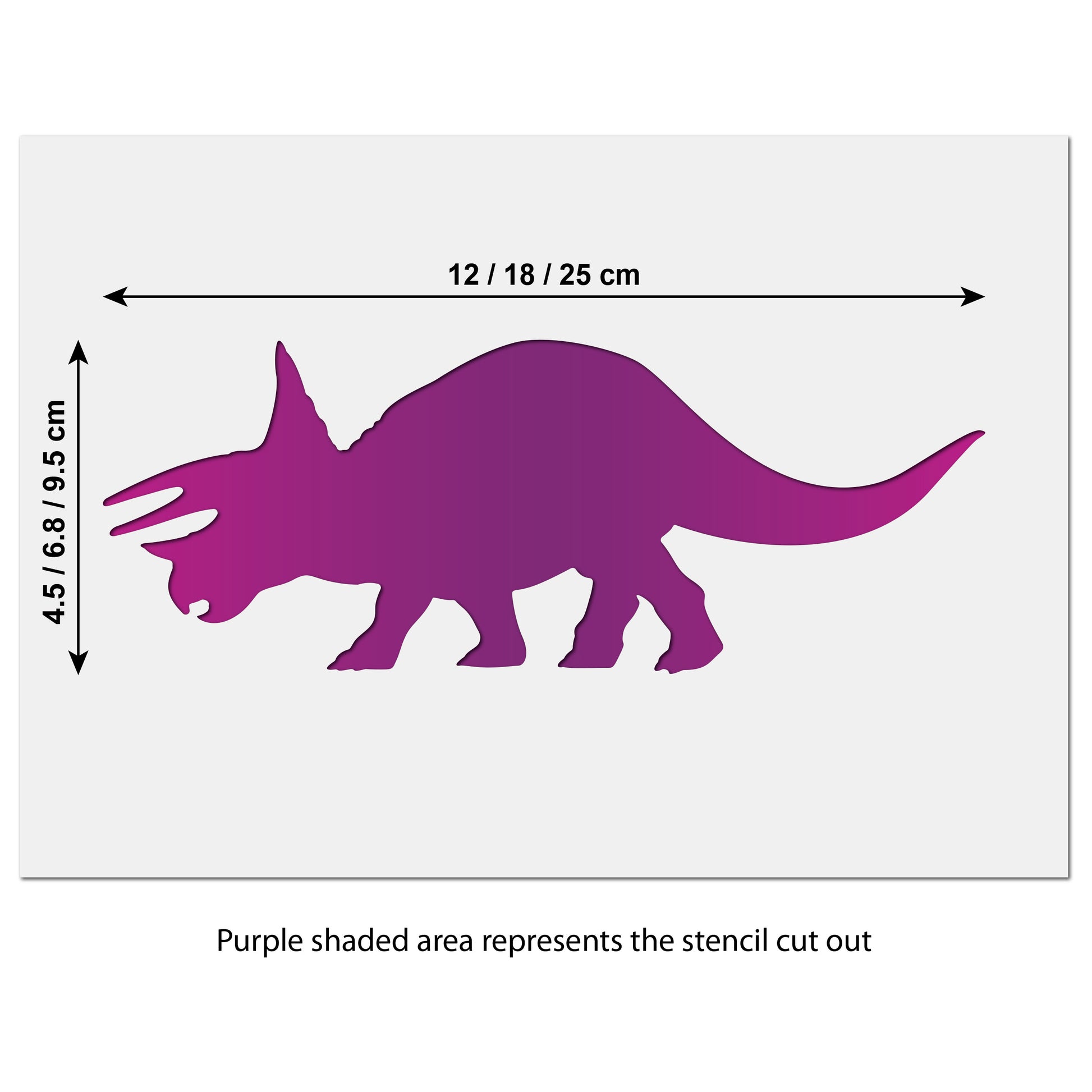 Triceratops stencil template size guide