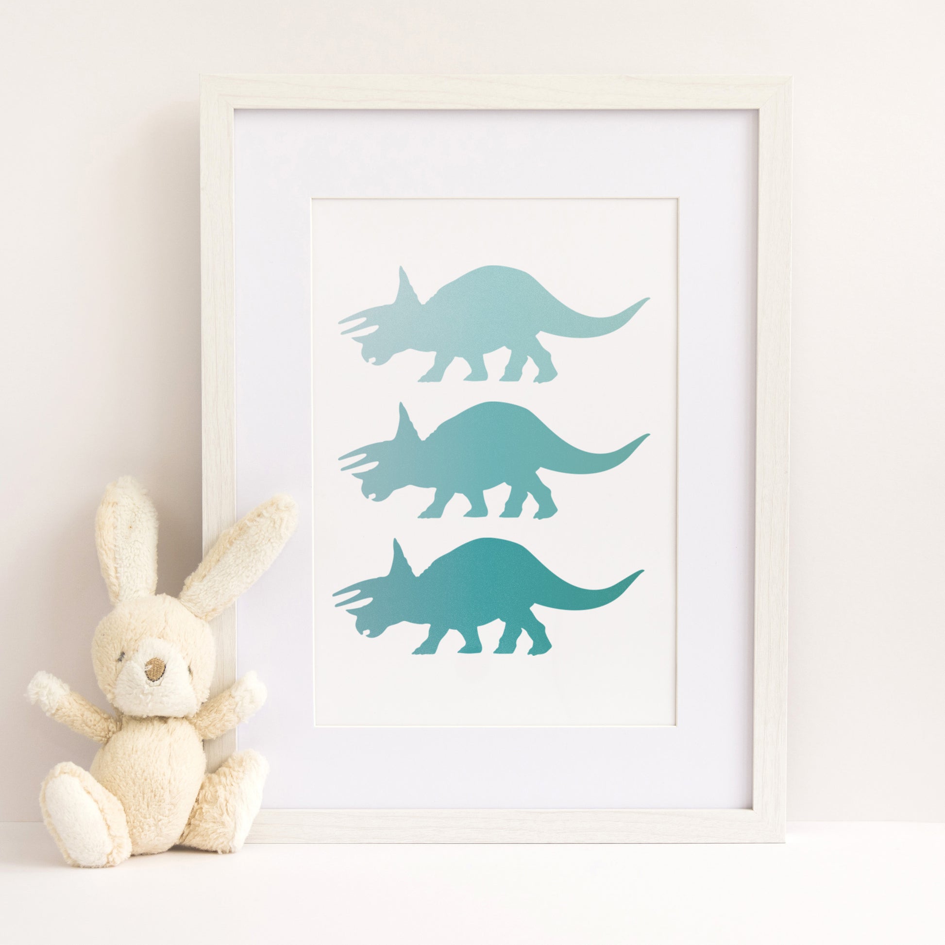 Triceratops stencil template used to make nursery picture