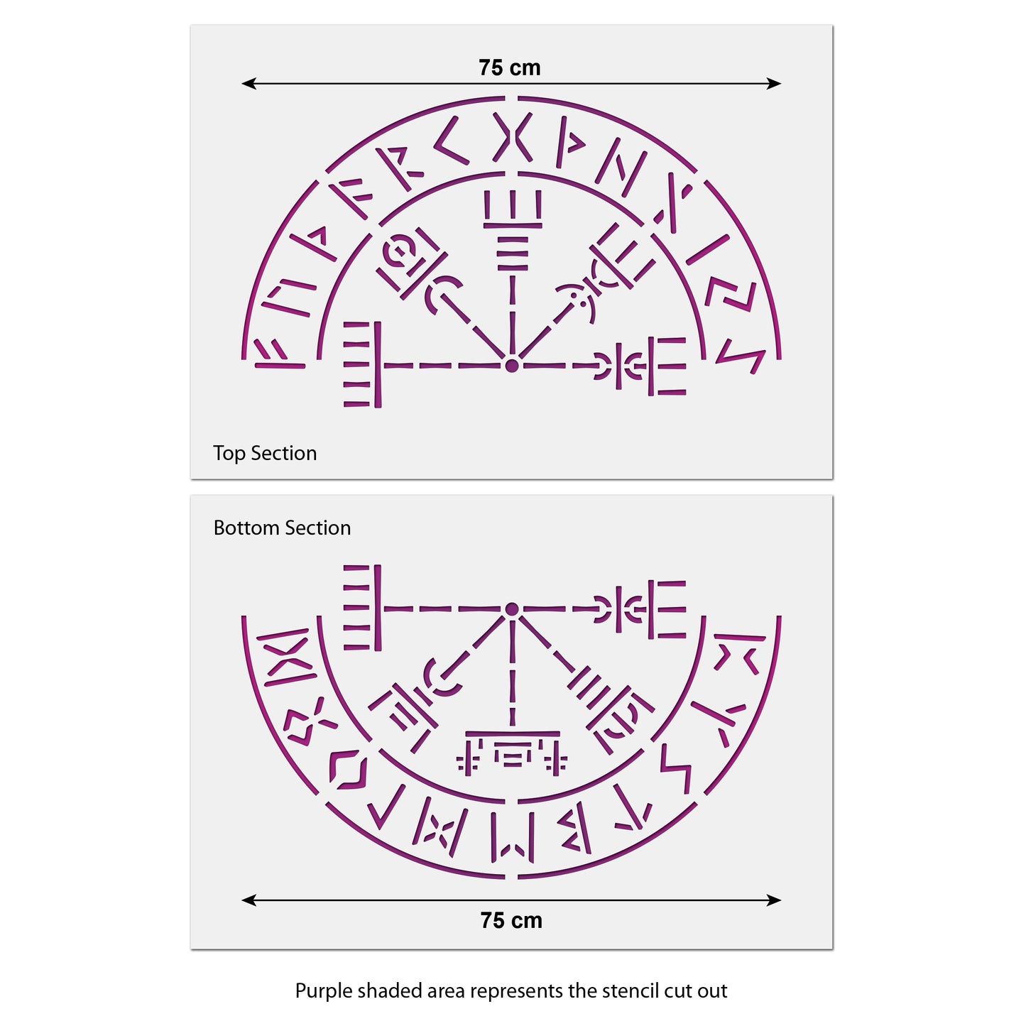 Runic Compass Stencil - Vegvisir Icelandic Symbol Template