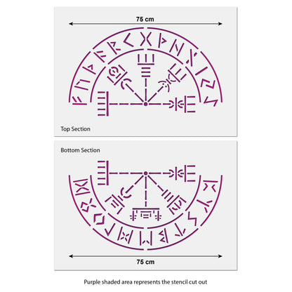 Runic Compass Stencil - Vegvisir Icelandic Symbol Template