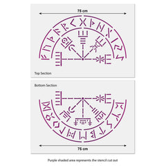 Runic Compass Stencil - Vevisir Icelandic Symbol Stencil Art Template