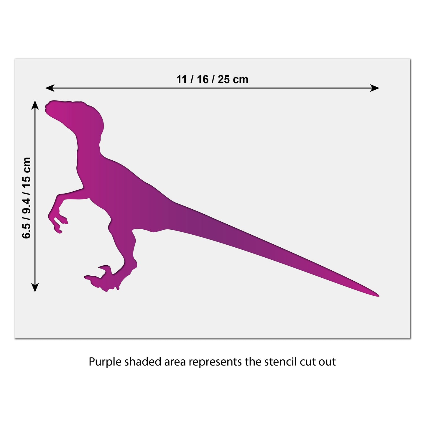 Velociraptor stencil size information