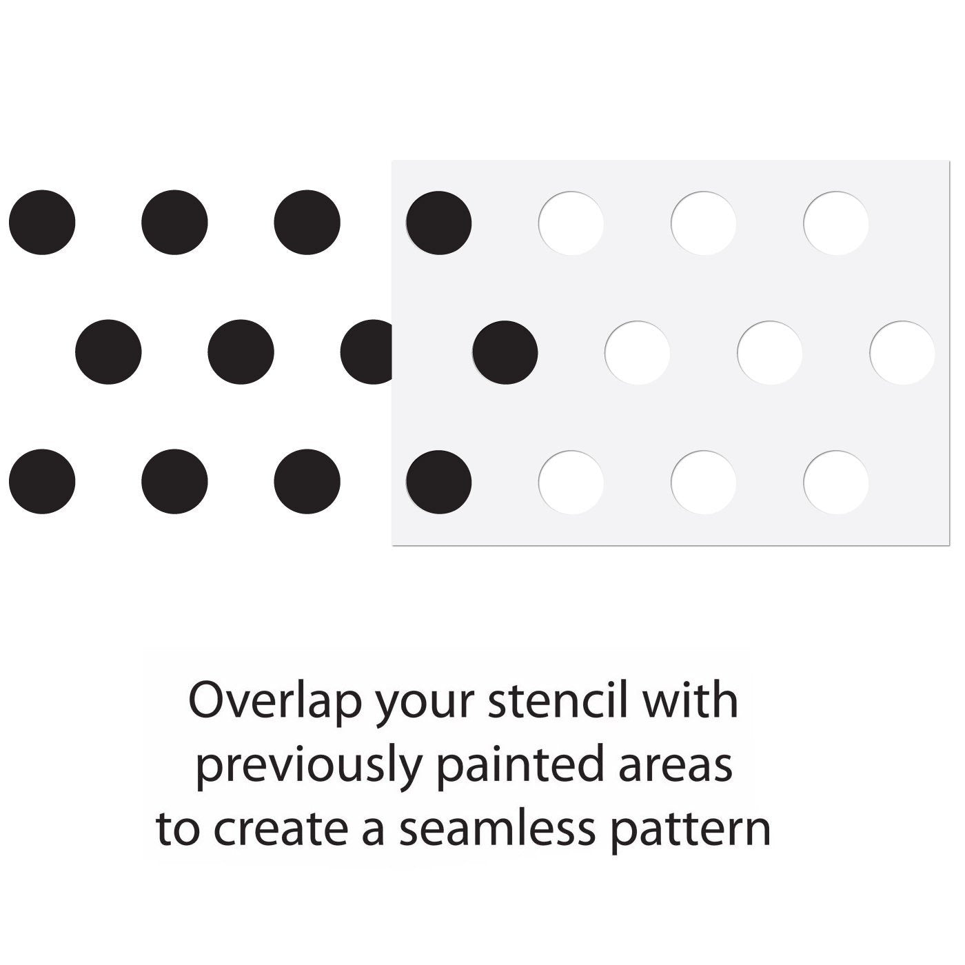 Large Polka Dot Pattern Wall Stencil Guide