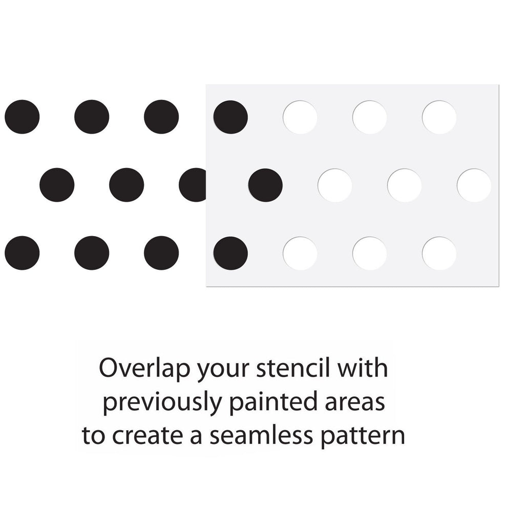 Large Polka Dot Wall Stencil - Allover Repeating Pattern | CraftStar