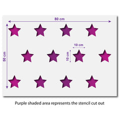 CraftStar Large Star Repeating Pattern Wall Stencil - Size Guide