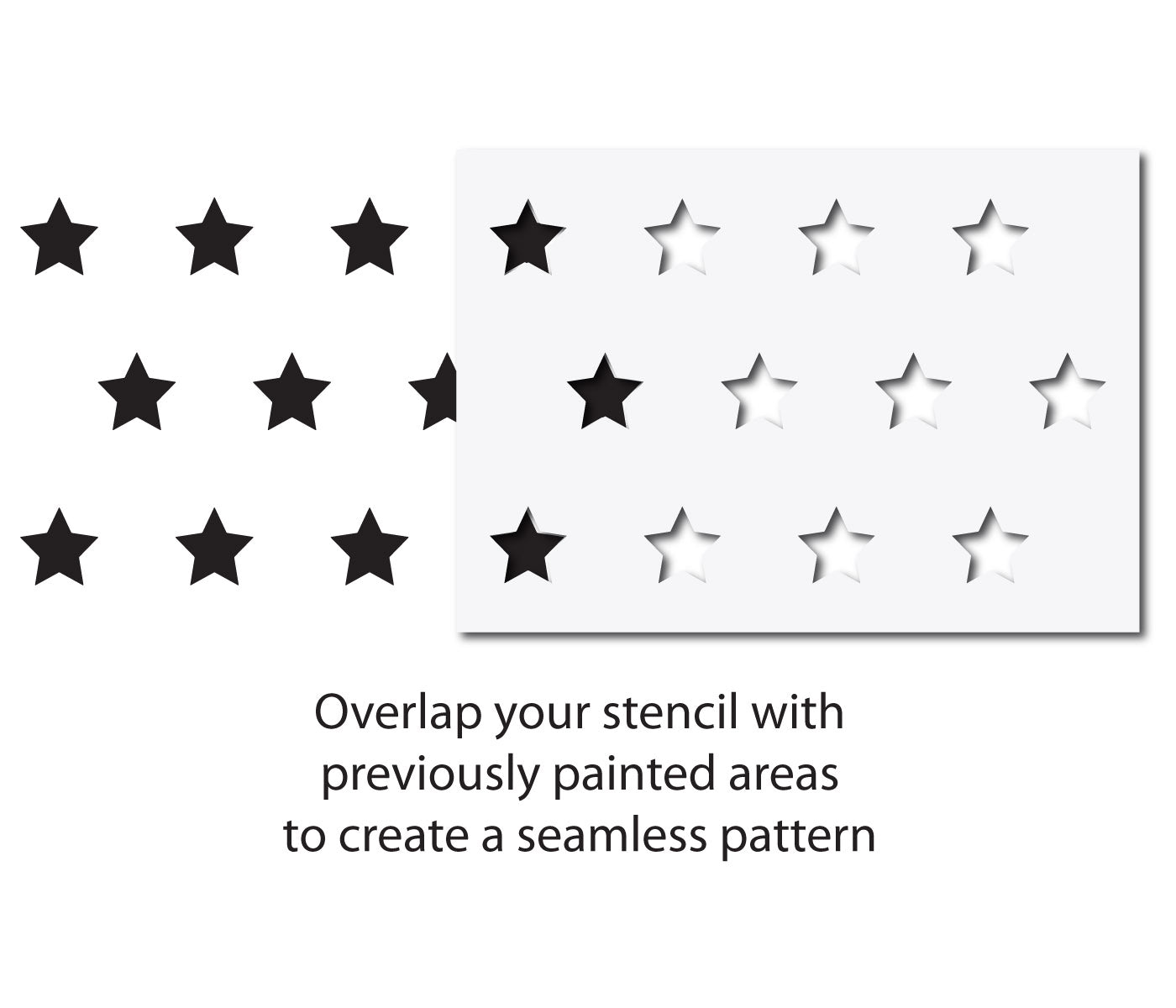 CraftStar Large Star Repeating Pattern Wall Stencil - Alignment Guide