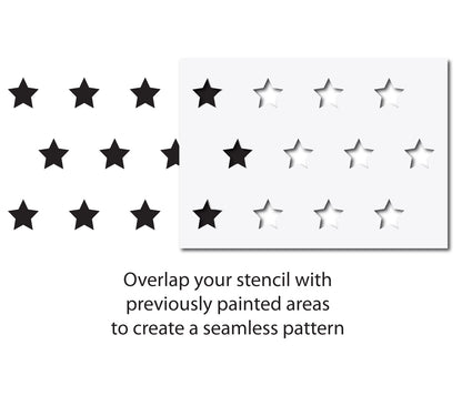 CraftStar Large Star Repeating Pattern Wall Stencil - Alignment Guide