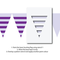 CraftStar Striped Bunting Stencil Set - Horizontal and Vertical