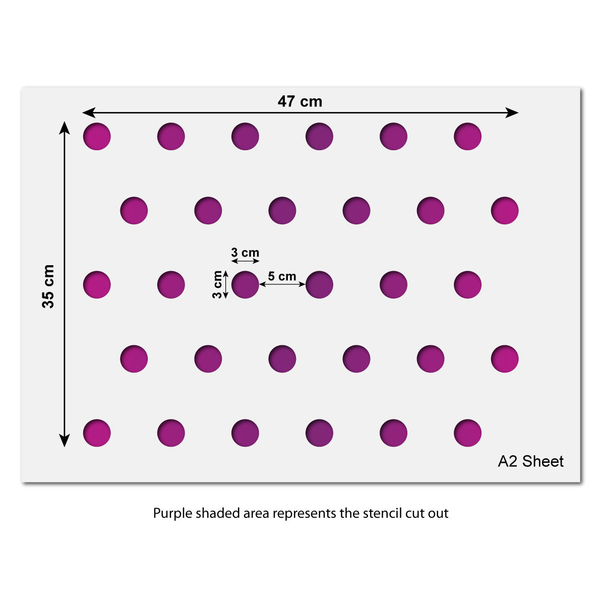 CraftStar Small Polka Dot Wall Stencil - A2 Size