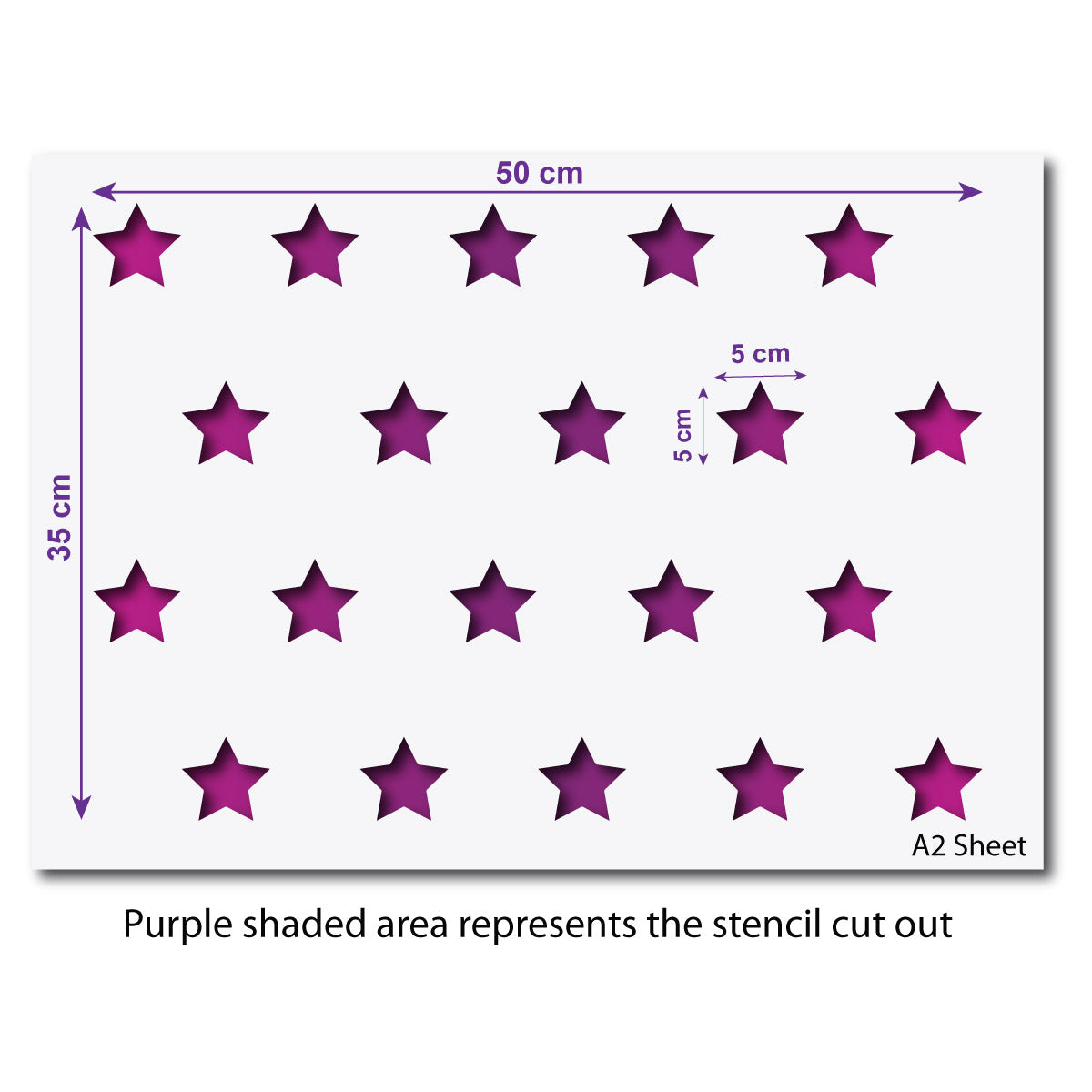 CraftStar Small Stars Repeating Pattern Stencil - A2 Size