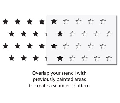 CraftStar Small Stars Repeating Pattern Stencil - Alignment Guide
