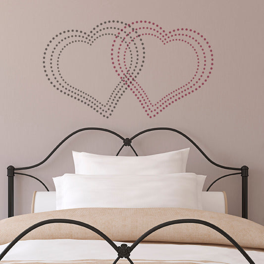 CraftStar Geometric Dot Heart Stencil - Interlocking Pattern