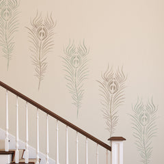 Peacock Feather Wall Stencil