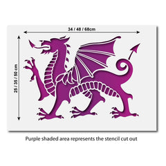 CraftStar Welsh Dragon Stencil Size Guide