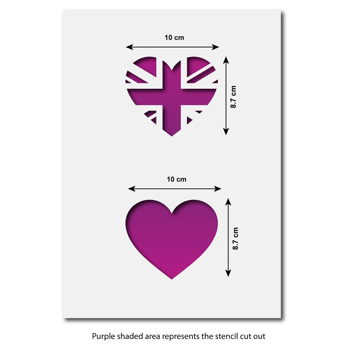 CraftStar Heart Shaped Union Jack Stencil - A4 Size